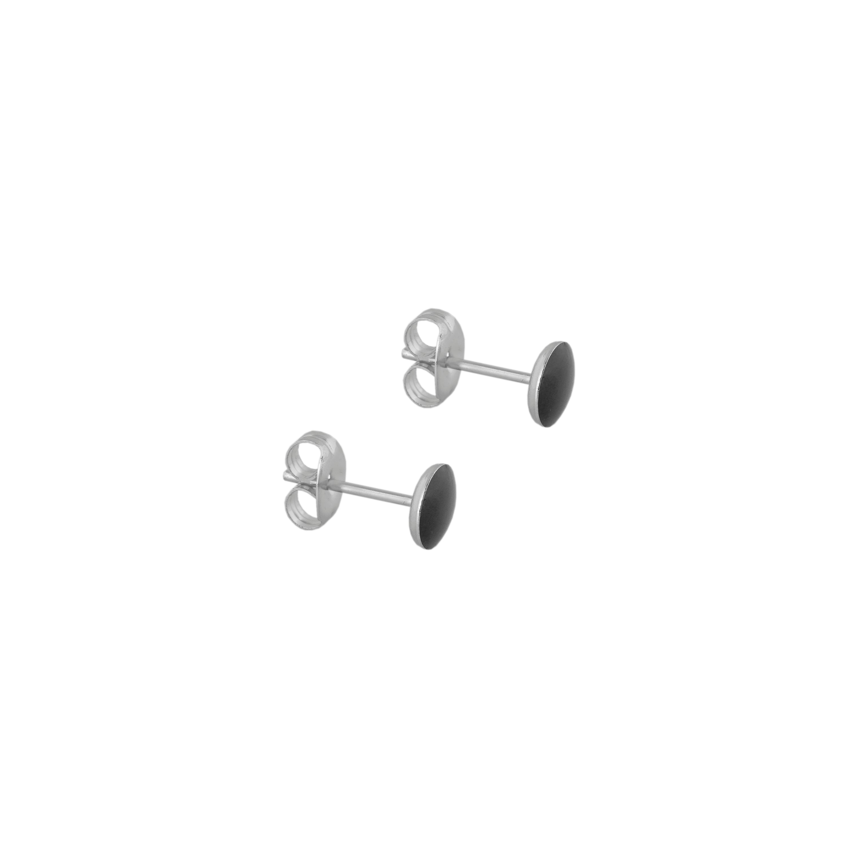 5MM Novelty Neon Black Allergy free Stainless Steel Ear Studs | MADE IN USA | Ideal for everyday wear
