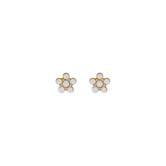 Daisy April Crystal 24K Pure Gold Plated Ear Studs | MADE IN USA | Ideal for everyday wear