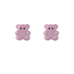 Pink Teddy Bear Allergy free Stainless Steel Ear Studs For Kids | Ideal for everyday wear