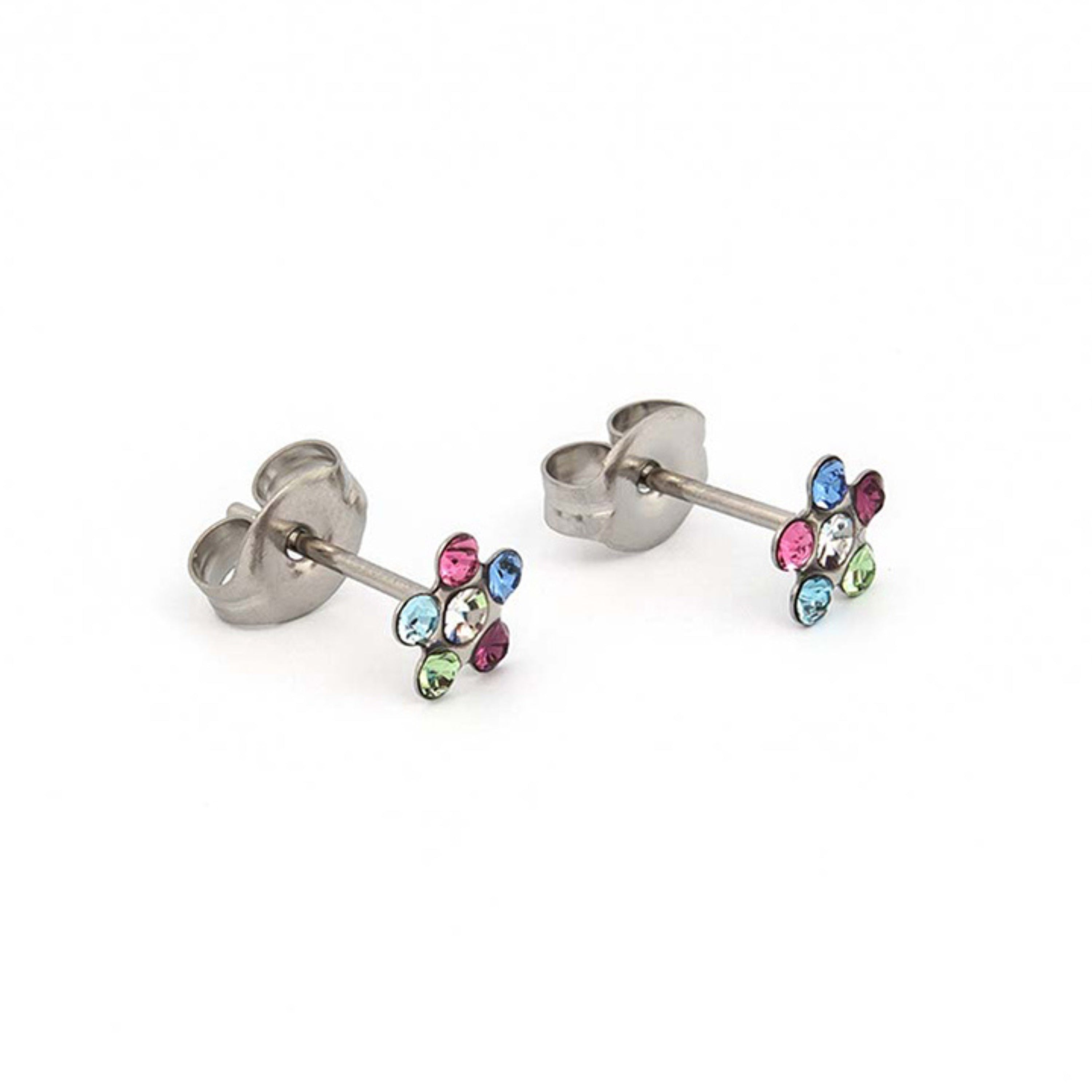 Daisy Rainbow Allergy free Stainless Steel Ear Studs For Kids | Ideal for everyday wear
