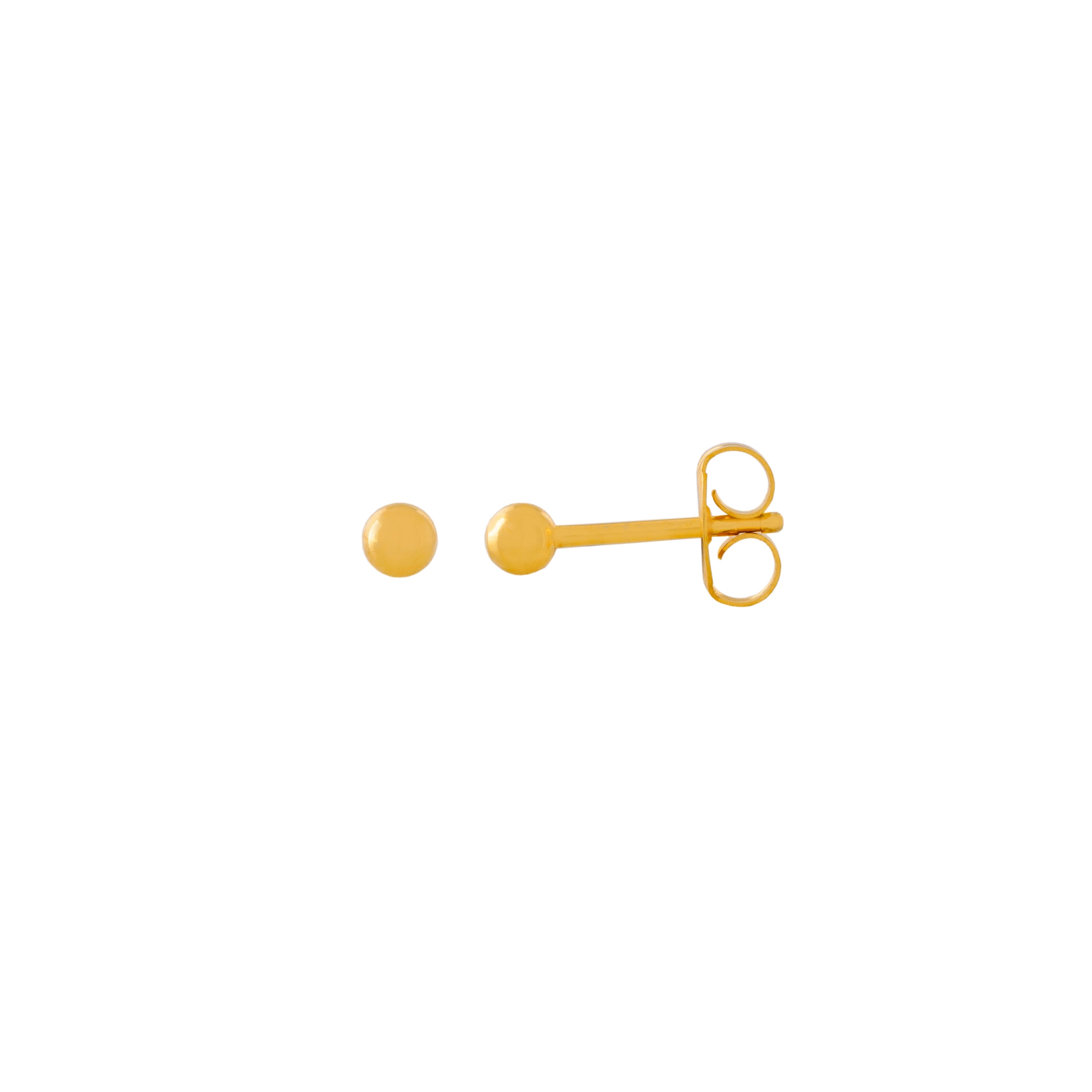 4MM Ball 24K Pure Gold Plated Ear Studs For Kids