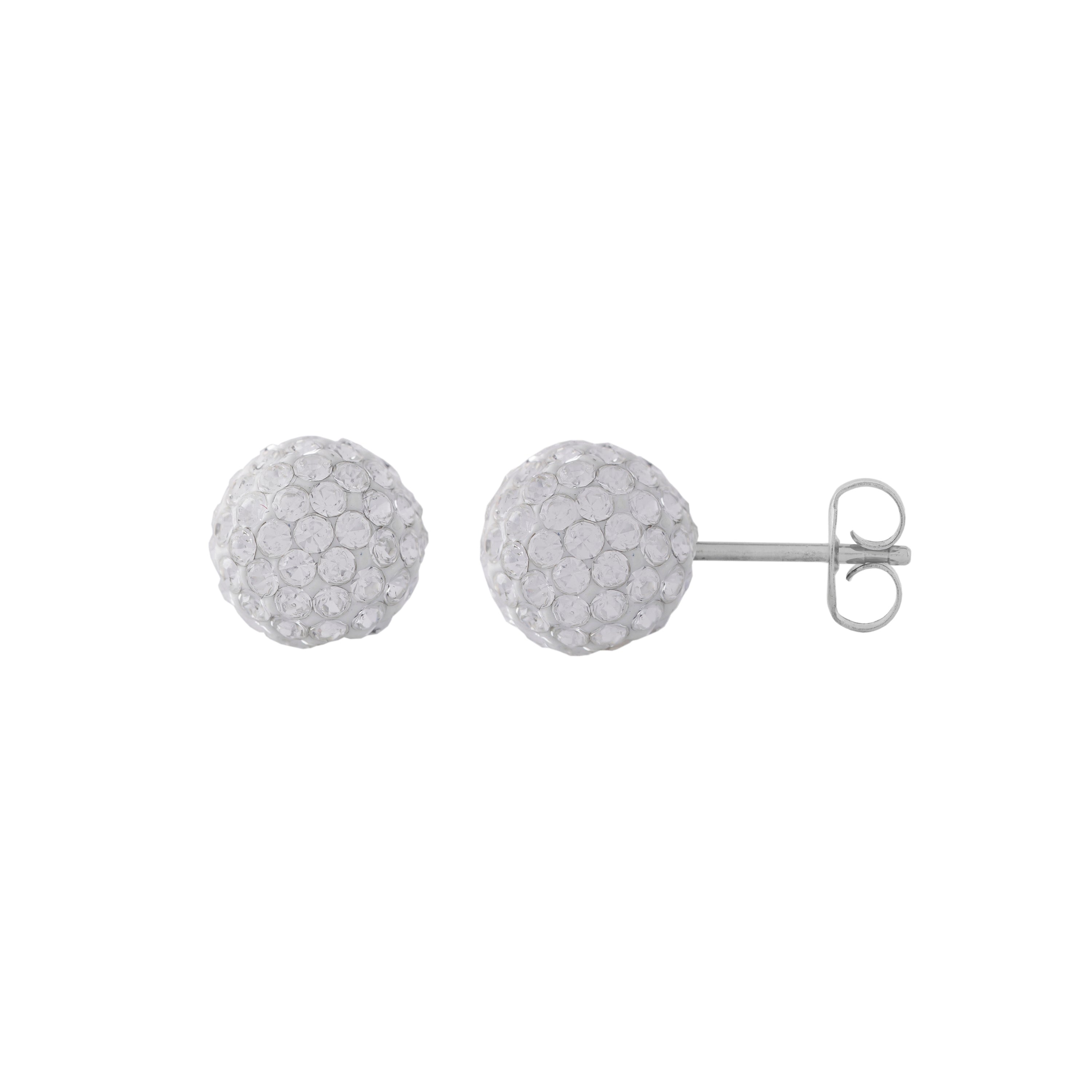 8MM Fireball Ð Crystal Allergy free Stainless Steel Ear Studs | MADE IN USA | Ideal for everyday wear