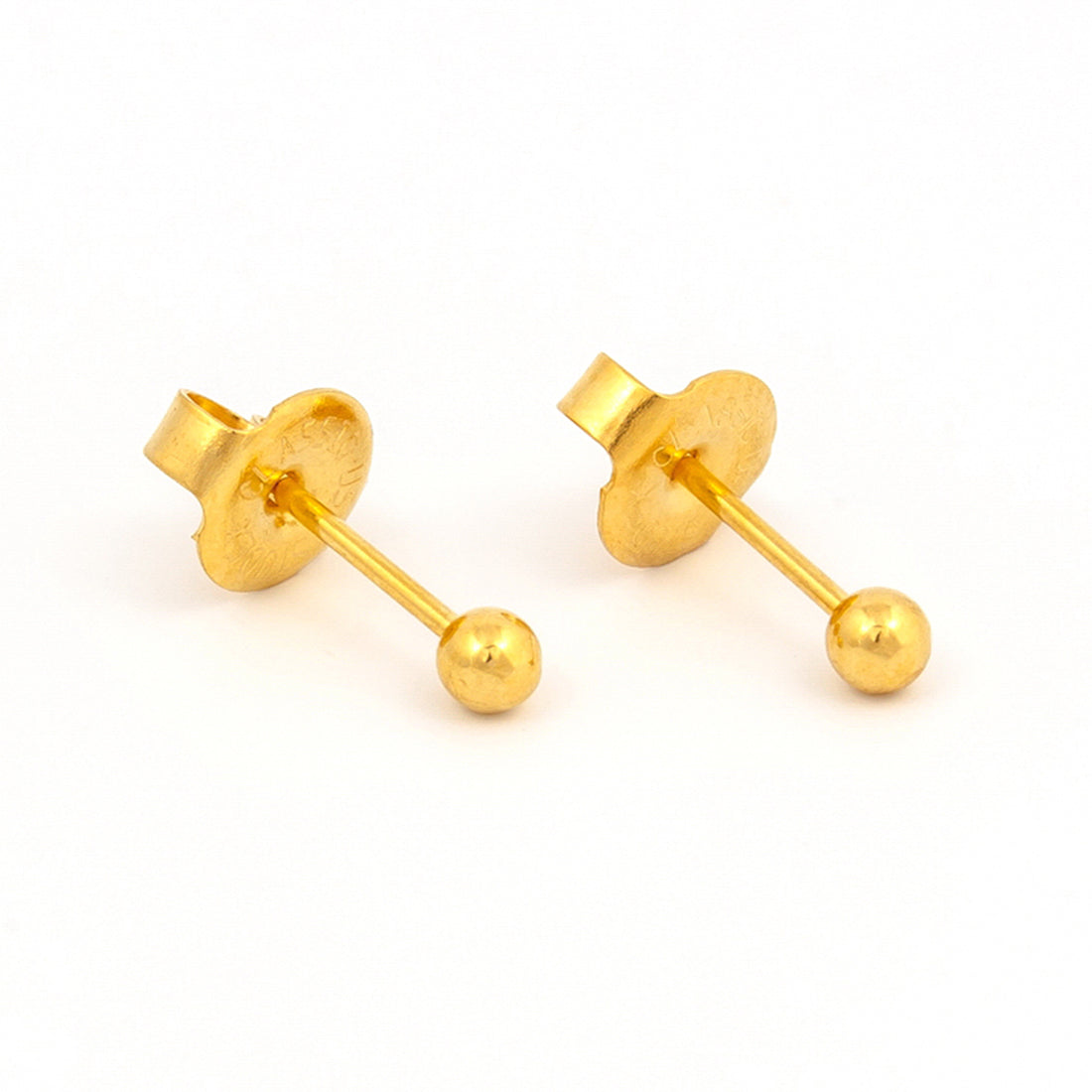 4MM Ball 24K Pure Gold Plated Piercing Ear Stud