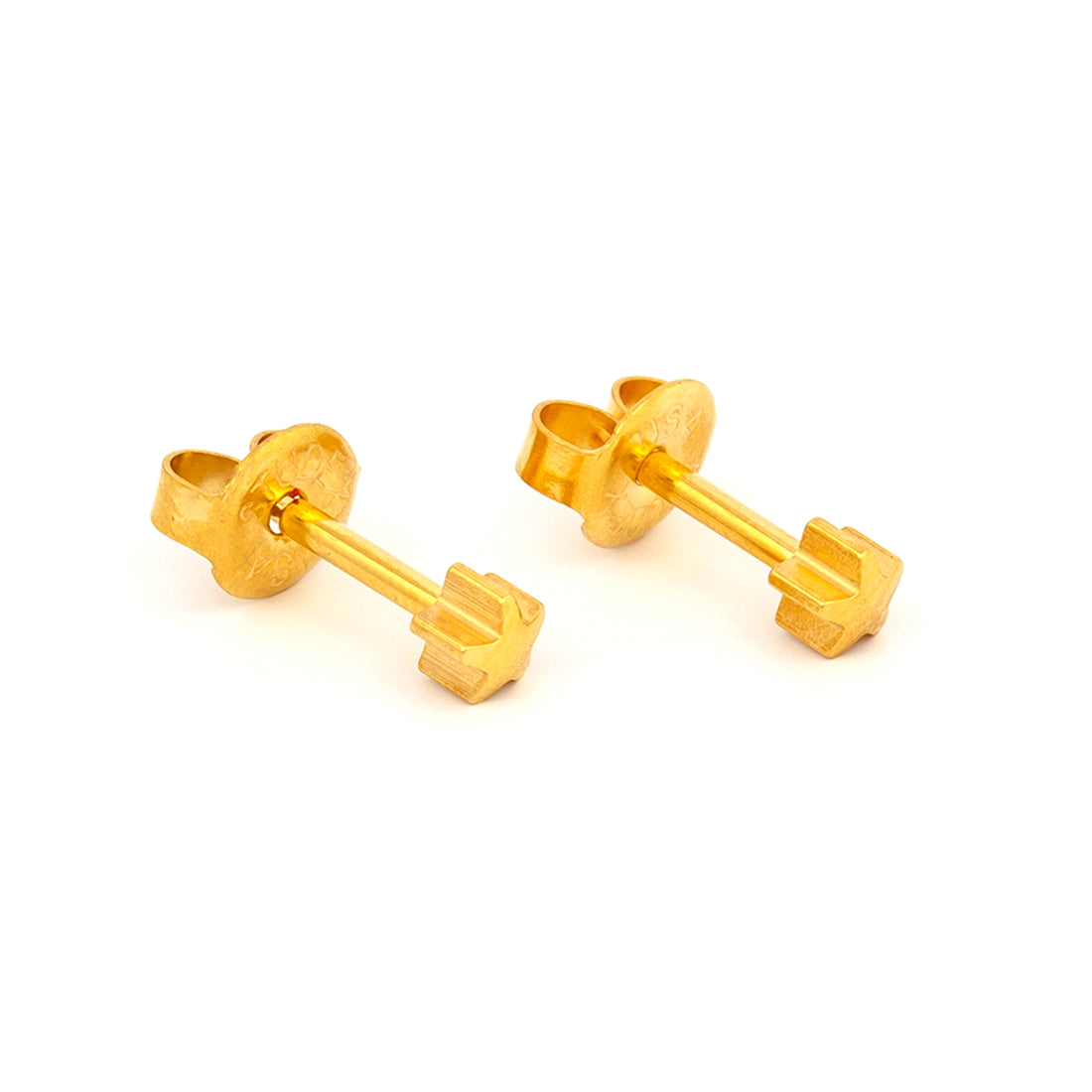 4MM Star 24K Pure Gold Plated Piercing Ear Stud