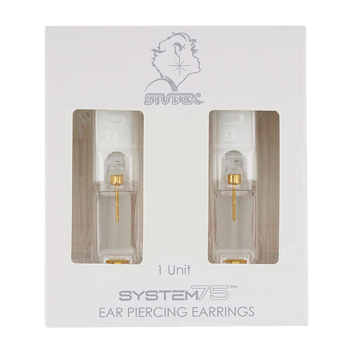 4MM Heartlite April Crystal 24K Pure Gold Plated Piercing Ear Stud