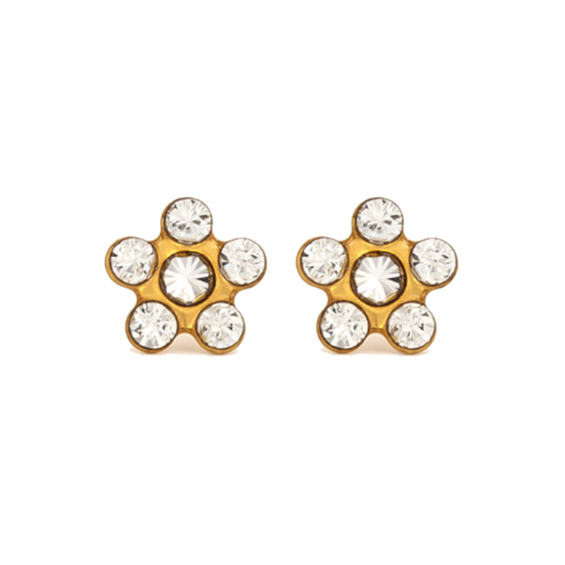 Daisy April Crystal 24K Pure Gold Plated Piercing Ear Stud