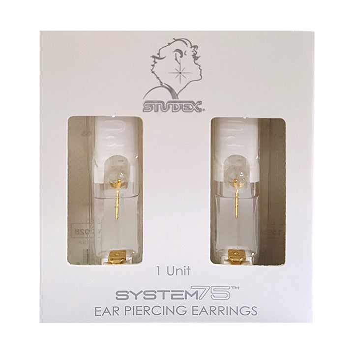 4X4MM Princess Cut Cubic Zirconia 24K Pure Gold Plated Piercing Ear Stud