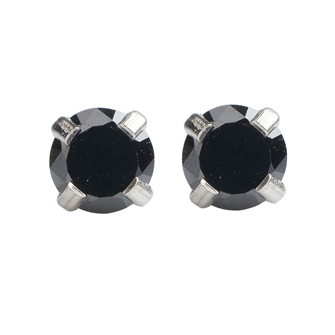 4MM Black Cubic Zirconia Allergy Free Stainless Steel Piercing Ear Stud