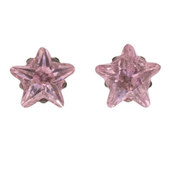 5MM Cubic Zirconia Pink Star Allergy Free Stainless Steel Piercing Ear Stud