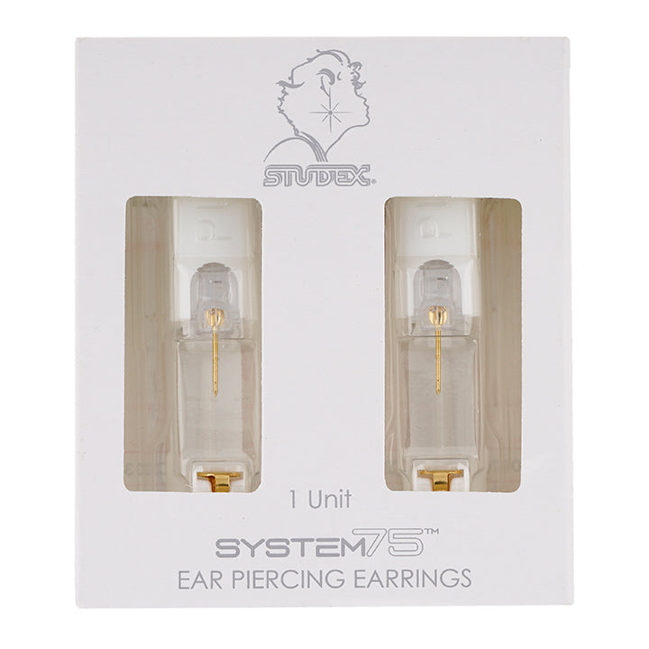 2MM Cubic Zirconia 24K Pure Gold Plated Piercing Ear Stud