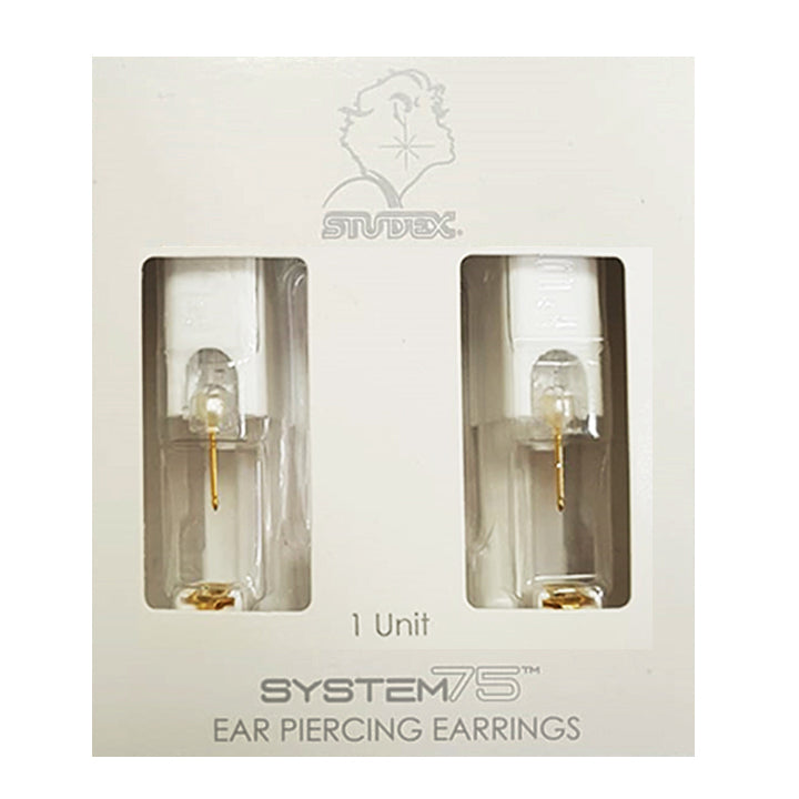 3MM White Pearl Bezel 24K Pure Gold Plated Piercing Ear Stud