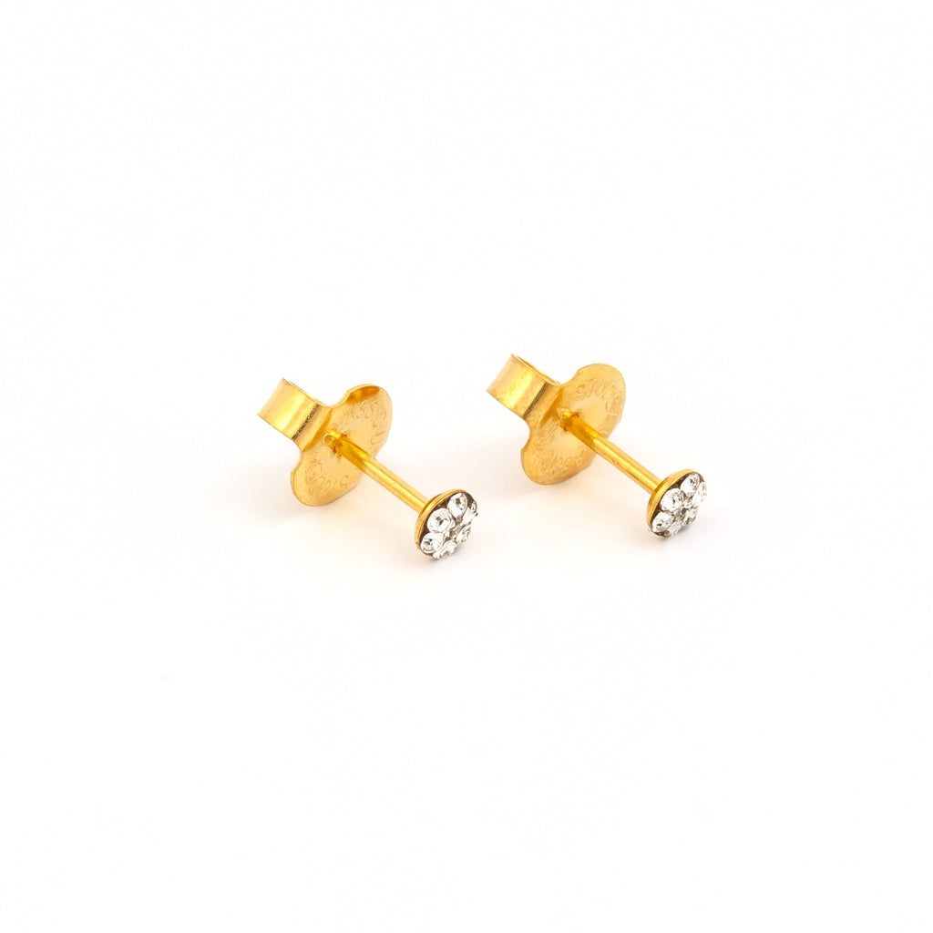 Baby Daisy April Crystal 24K Pure Gold Plated Piercing Ear Stud For Kids