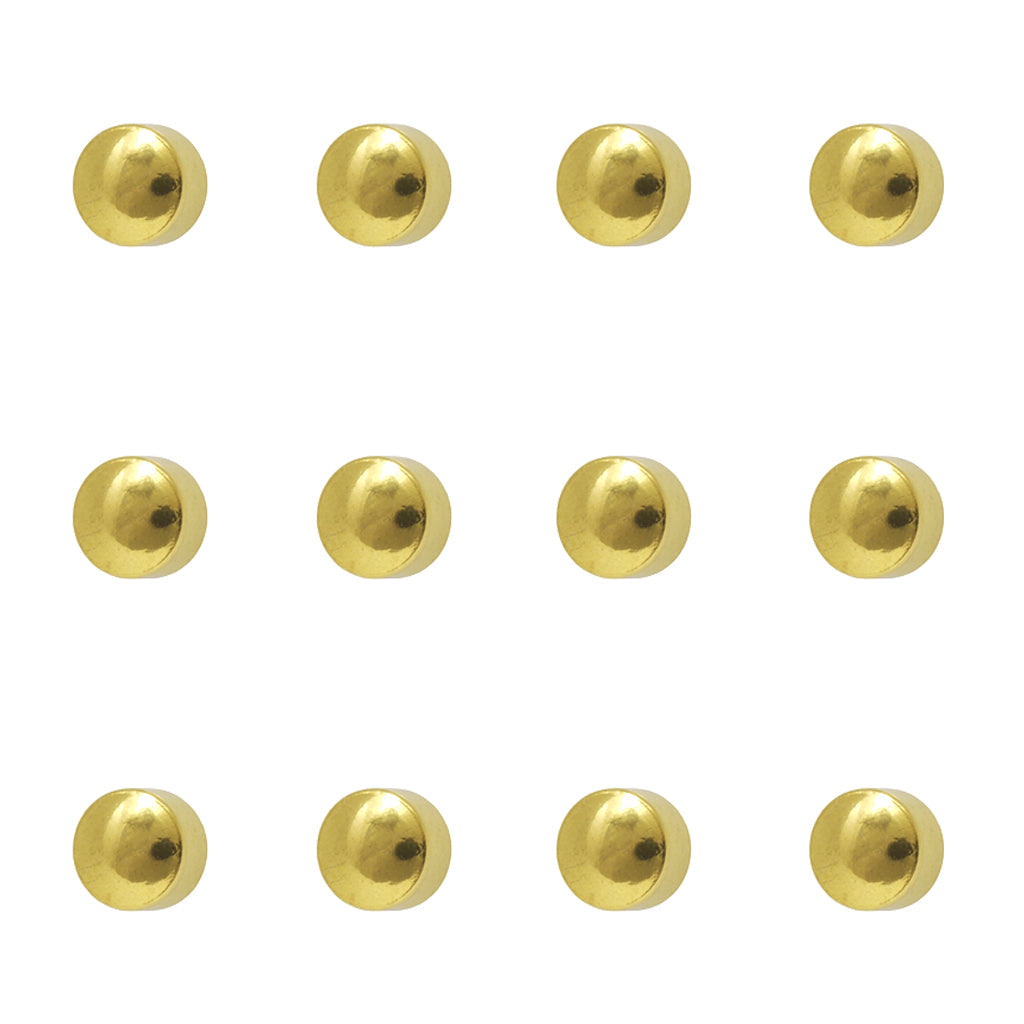 4MM Traditional Ball 24K Pure Gold Plated Piercing Ear Stud (12 Pair)