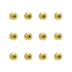 2MM Traditional Ball 24K Pure Gold Plated Piercing Ear Stud (12 Pair)