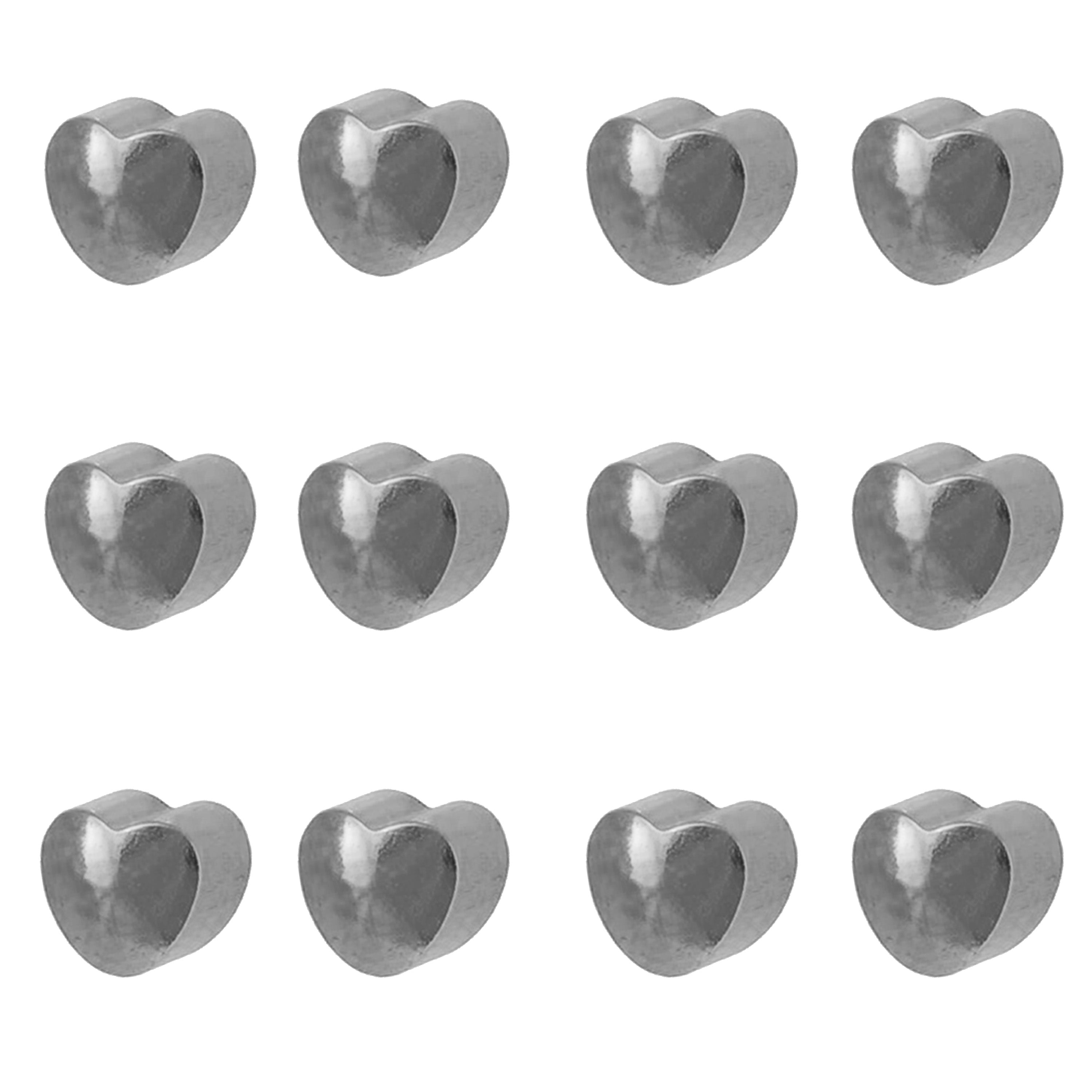 2MM Heart Allergy-free Stainless Steel Piercing Ear Stud (12 Pair)