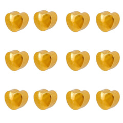 2MM Heart 24K Pure Gold Plated Piercing Ear Stud (12 Pair)