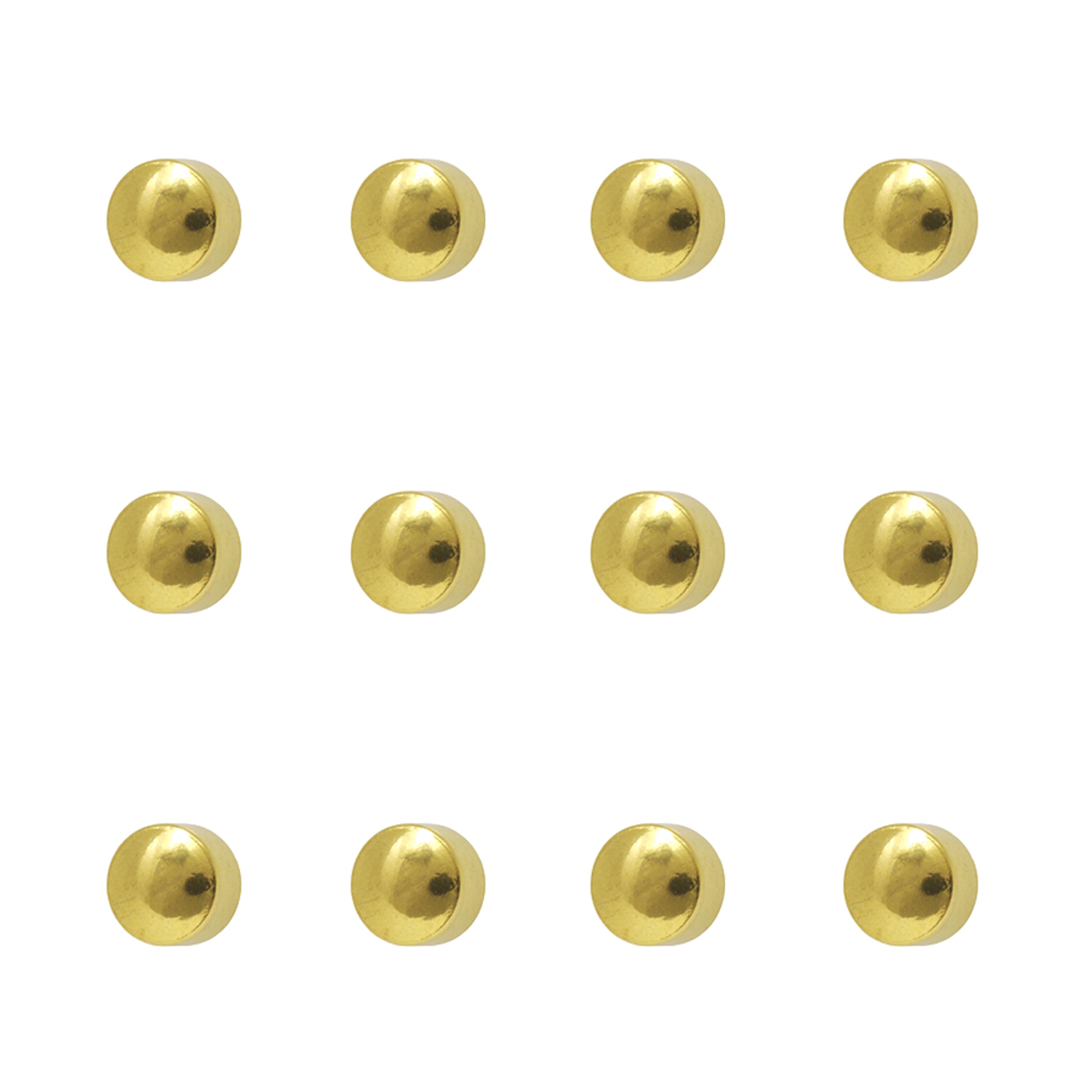 3MM Traditional Ball 24K Pure Gold Plated Piercing Ear Stud (12 Pair)
