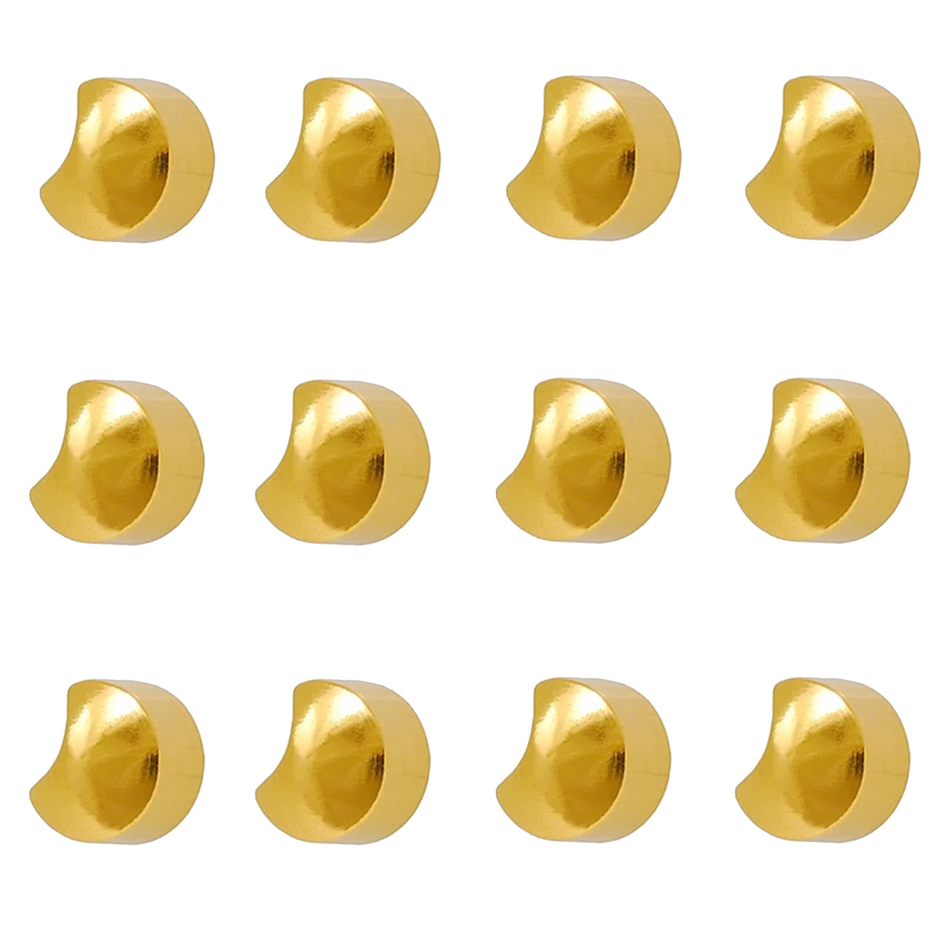 3MM Crescent Moon 24K Pure Gold Plated Piercing Ear Stud (12 Pair)