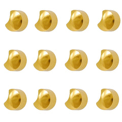 3MM Crescent Moon 24K Pure Gold Plated Piercing Ear Stud (12 Pair)