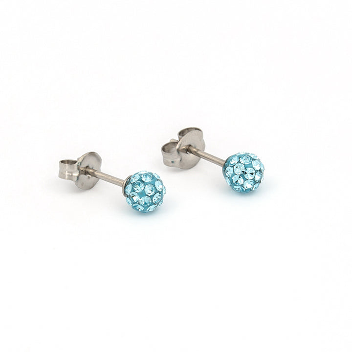 4.5MM Fireball Aquamarine Allergy Free Stainless Steel Ear Studs | Ideal for everyday wear