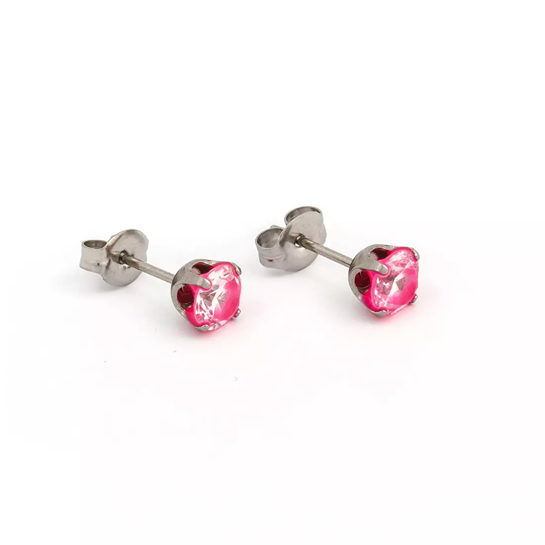 5MM Cubic Zirconia Neon Hot Pink Allergy Free Stainless Steel Ear Studs | Ideal for everyday wear