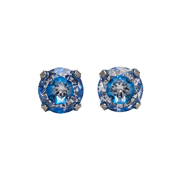 5MM Cubic Zirconia Neon Blue Allergy Free Stainless Steel Ear Studs | Ideal for everyday wear