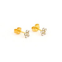 Daisy Apr Crystal 24K Pure Gold Plated Ear Studs | Ideal for everyday wear