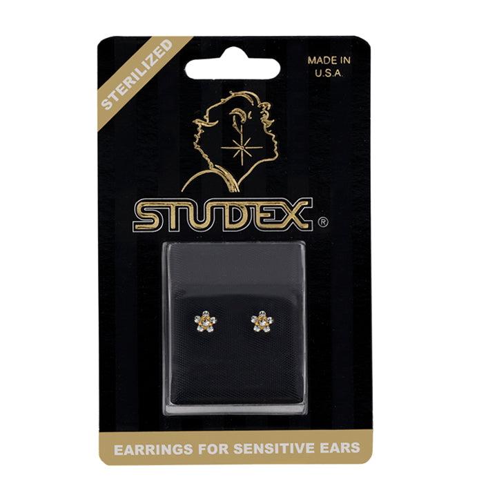 Daisy Apr Crystal 24K Pure Gold Plated Ear Studs | Ideal for everyday wear