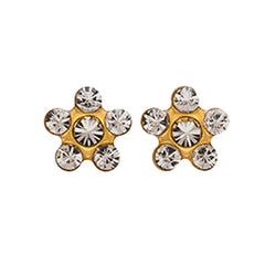 Daisy Apr Crystal 24K Pure Gold Plated Ear Studs | Ideal for everyday wear