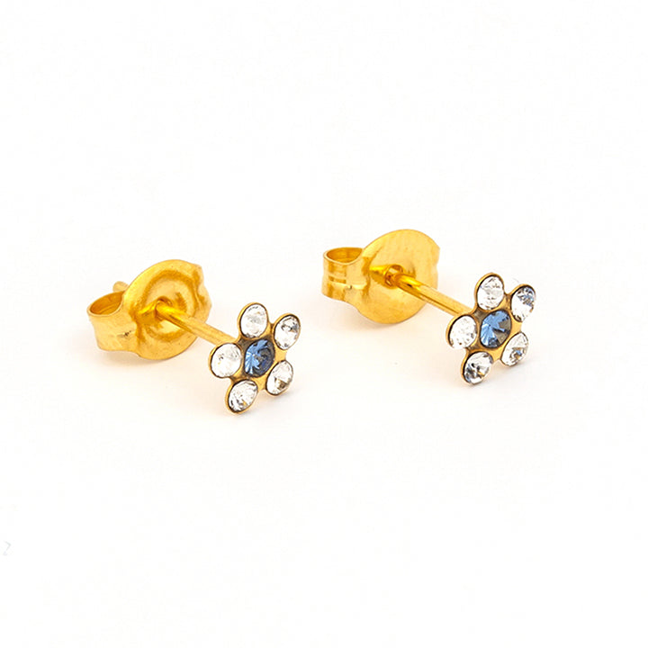 Daisy April / September Sapphire 24K Pure Gold Plated Ear Studs | Ideal for everyday wear