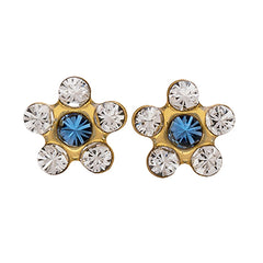 Daisy April / September Sapphire 24K Pure Gold Plated Ear Studs | Ideal for everyday wear