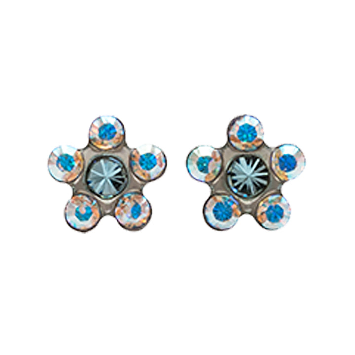 Daisy Crystal March Aquamarine Allergy Free Stainless Steel Ear Studs | Ideal for everyday wear
