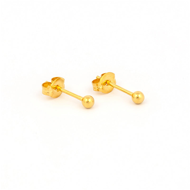 3MM Ball 24K Pure Gold Plated Ear Studs | Ideal for everyday wear