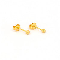 3MM Ball 24K Pure Gold Plated Ear Studs | Ideal for everyday wear