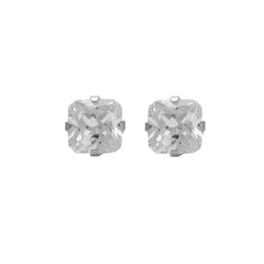 6*6MM Cubic Zirconia Princess cut Allergy Free Stainless Steel Ear Studs | Ideal for everyday wear