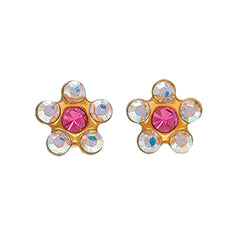 Daisy Ab/Oct Rose 24K Pure Gold Plated Ear Studs | Ideal for everyday wear