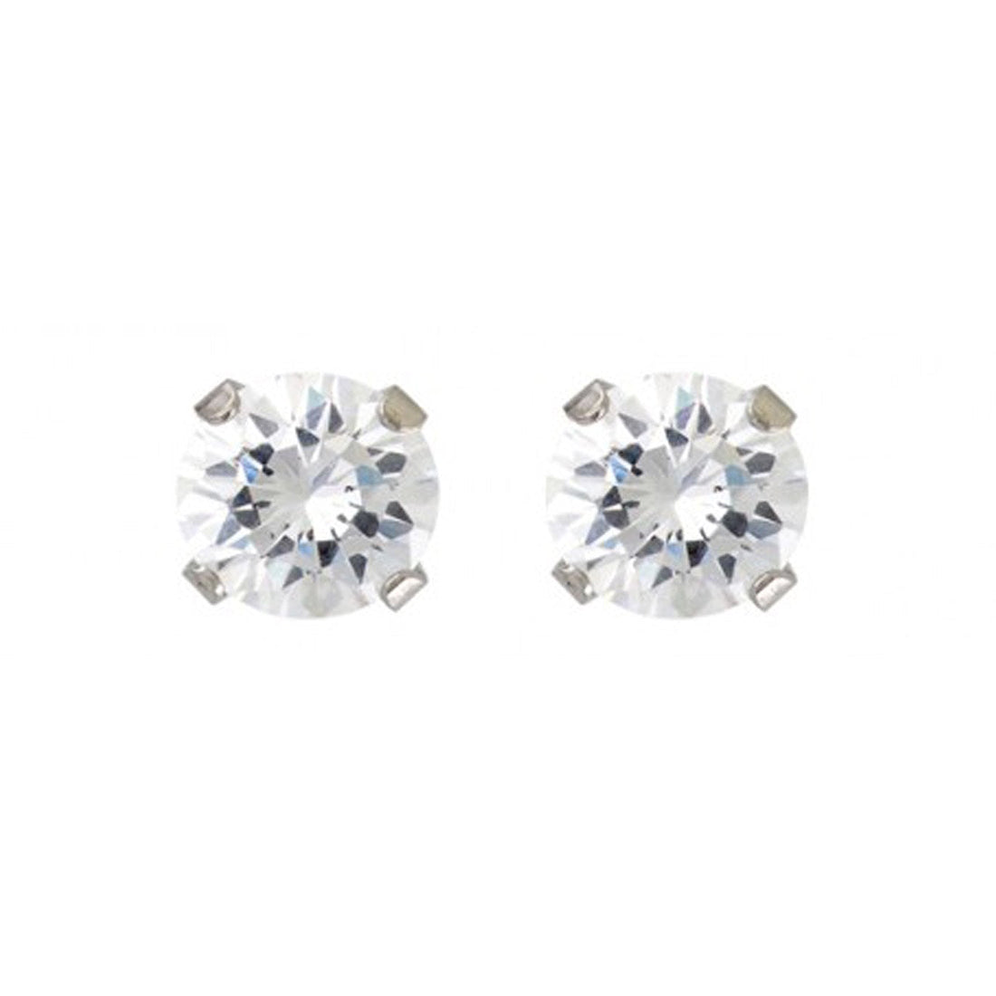 7MM Cubic Zirconia Allergy Free Stainless Steel Ear Studs | Ideal for everyday wear