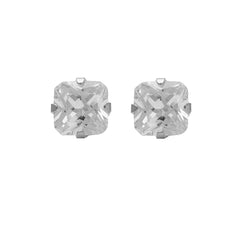 5*5MM Cubic Zirconia Princess cut Allergy Free Stainless Steel Ear Studs | Ideal for everyday wear