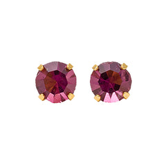 5MM February Amethyst 24K Pure Gold Plated Ear Studs | Ideal for everyday wear