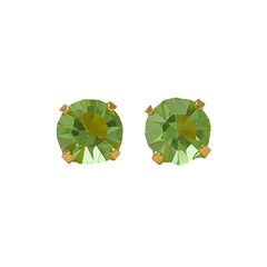 5MM August Peridot Emerald 24K Pure Gold Plated Ear Studs | Ideal for everyday wear