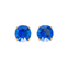 5MM September Sapphire 24K Pure Gold Plated Ear Studs | Ideal for everyday wear