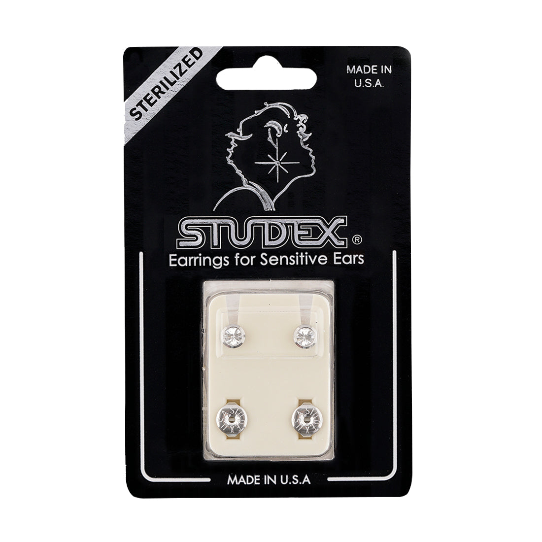 4MM April – Crystal Bezel Allergy free Stainless Steel Ear Studs | Ideal for everyday wear