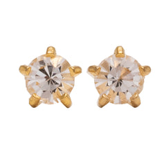 2MM April – Crystal Birthstone 24K Pure Gold Plated Ear Studs | Ideal for everyday wear