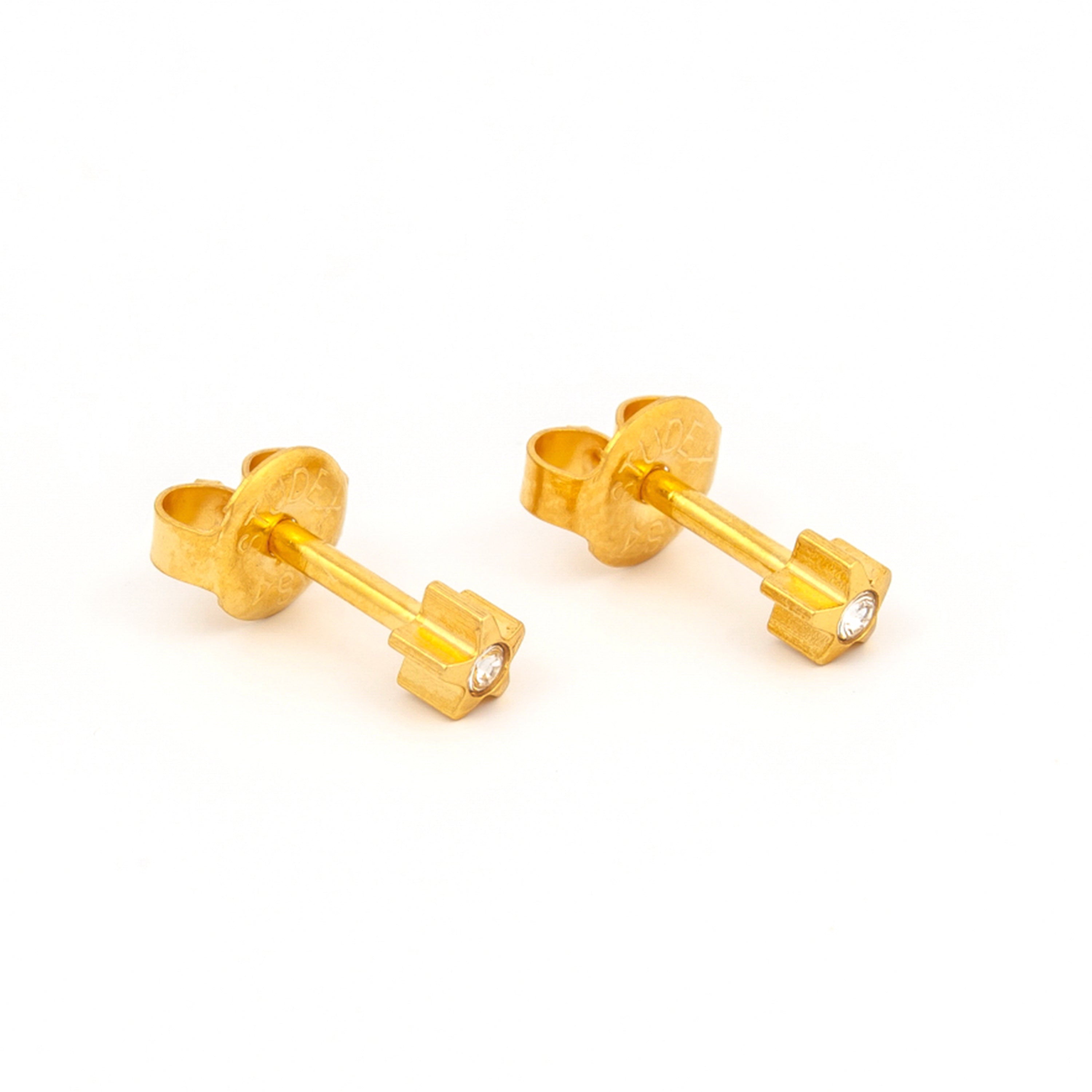 3MM STARLITE Studs 24K Pure Gold Plated Ear Studs | MADE IN USA | Ideal for everyday wear