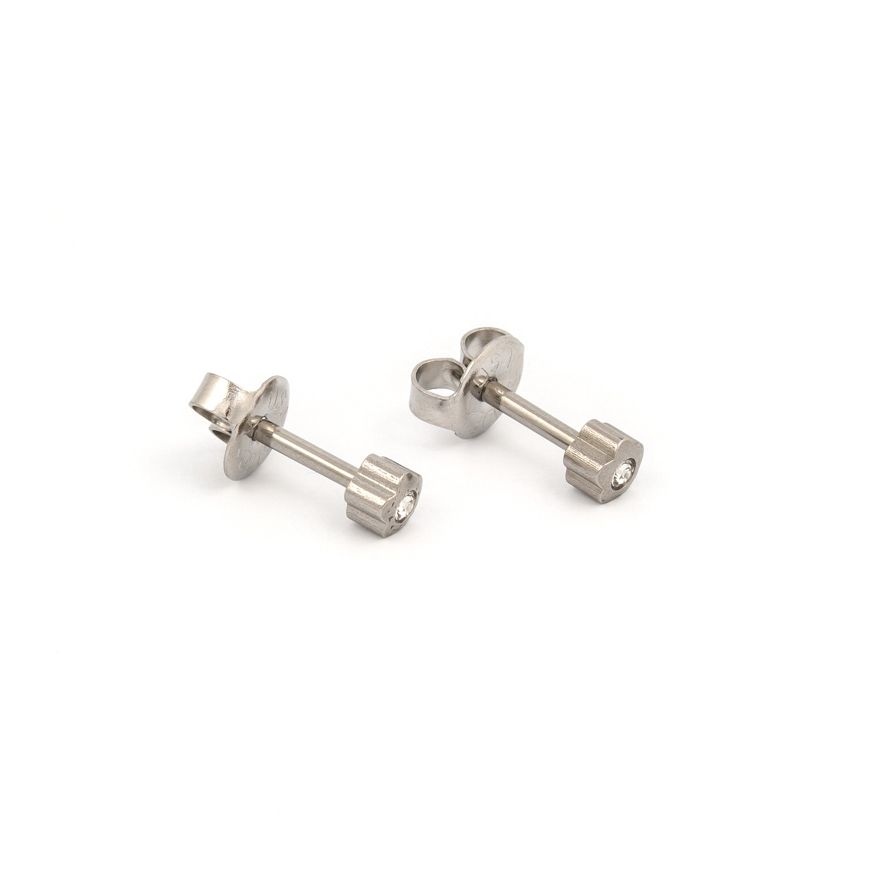 3MM Flower Studs Allergy free Stainless Steel Ear Studs | MADE IN USA | Ideal for everyday wear